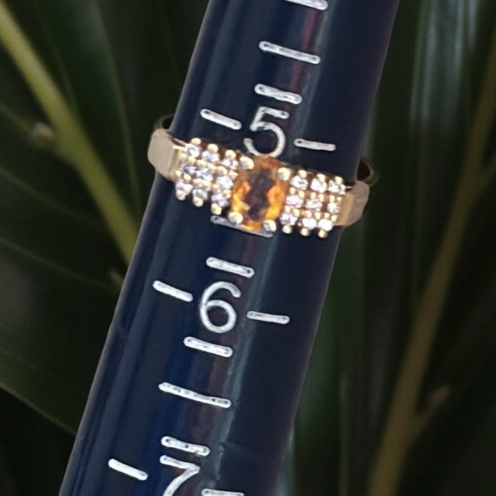 EFFY BH 14k Gold Citrine & Diamond Ring